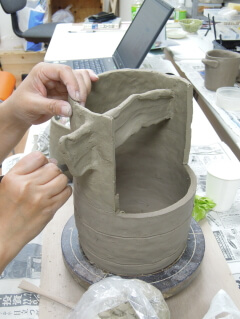 清水区の陶芸教室 作品作り