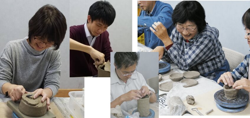 清水区の陶芸教室 清水陶友会 作品作り風景